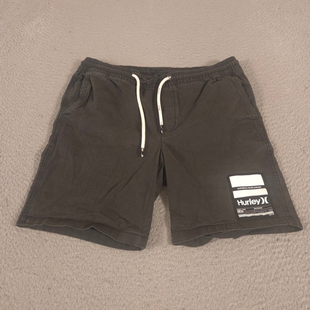 Hurley Shorts Mens Small Gray Express Worldwide Drawstring Elastic Waist Stretch